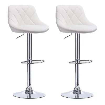 (White) X PU Leather Swivel Gas Lift Bar Stools Kitchen,Breakfast, Pub Black, Grey UK