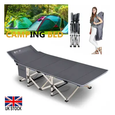 (gray) Portable Extra Wide Folding Camp Bed Camping Bed Travel Outdoor