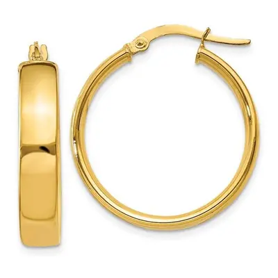 Quality Gold PRE680 14K Yellow Gold 4.75 mm Large Hoop Earrings