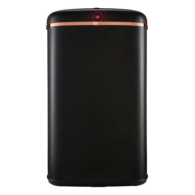 (Black) Square sensor trash can, automatic opening and closing Capacity 58l Liner fixing ring St