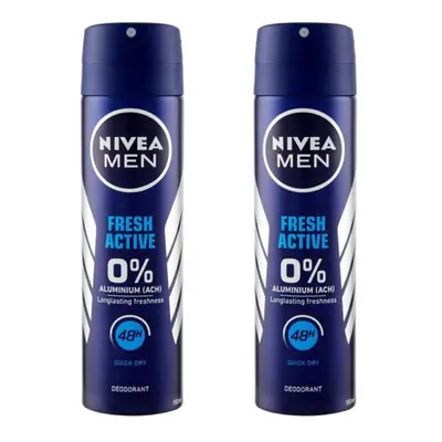 Nivea Men Fresh Active 48-hour Protection Anti Perspirant Spray 2-Pack x 150ml