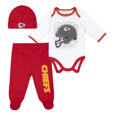 Gerber NFL Kansas City Chiefs Pack Bodysuit Footed Pant and Cap Registry Gift Set red/white Kans