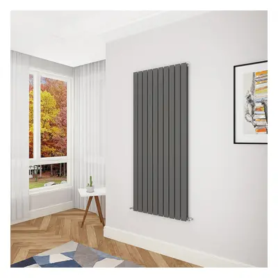 (1600x680mm Double) Vertical flat radiator anthracite all sizes