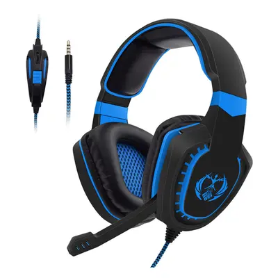 (Blue) Gaming Headset 3.5mm Audio Interface Omnidirectional Flexible Microphone for PS4 Xbox S/X