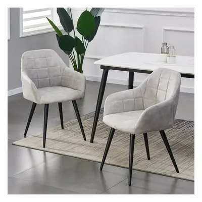 (Silver) MCC Faux Matte Suede Leather Dining Chairs | Accent Chairs home & restaurants, Adrian 2