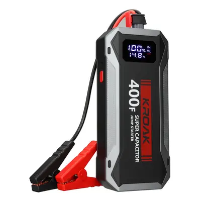 KROAK S300 1200A 400F Super Capacitor Jump Starter 12V Portable Car Jumper Emergency Battery Boo