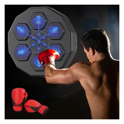 Music Boxing Machine Wall Mounted Boxing Workout with Adult Gloves and Interchangeable Music Fun