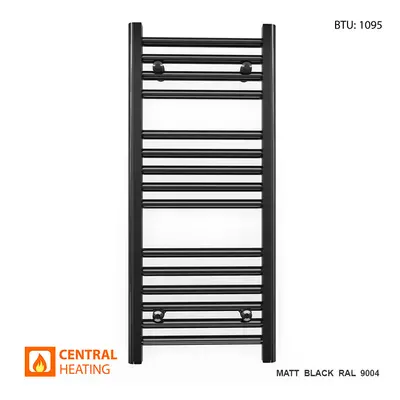 (350 x 800mm High) Matt Black Bathroom Designer Towel Radiator