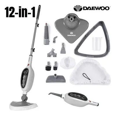 Daewoo 12-in-1 Steam Mop Floor Cleaner Upright & Handheld Carpet Window Clothes Steamer 1300W