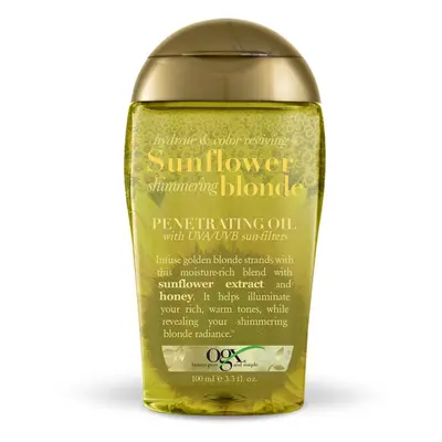 OGX Hydrate & Color Reviving + Sunflower Shimmering Blonde Penetrating Oil with UVA/UVB Sun-Filt