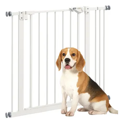 PawHut Adjustable Safety Gate w/ Extensions and Four Adjustable Screws, White