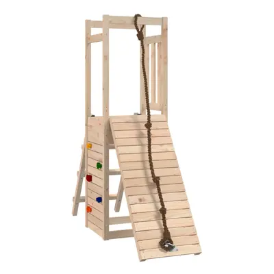 (solid pinewood) vidaXL Playhouse Climbing Frame Kids Play with Climbing Wall Solid Wood Pine