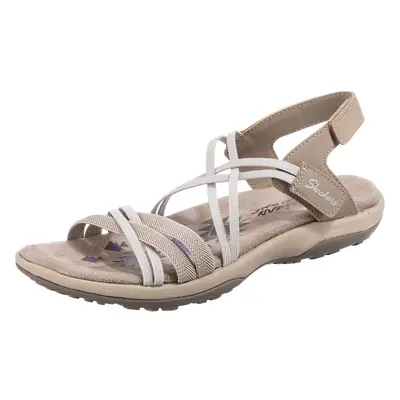 Skechers Women's Reggae Slim-Takes Two Flat Sandal Taupe