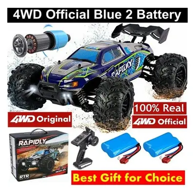 (blue, battery) New 4wd Original Remote Control Car Off Road 4x4 Rc High Speed Truck 50km/h Fast