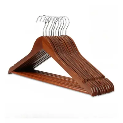 (brown, Pack of 20) Clothes Rack, Solid Wood Clothes Rack, Non-slip Clothes Hanging Wooden Cloth