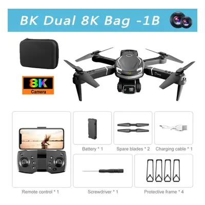 (Black Dual-8K-1B) Lyzrc V88 Drone Original 4k/8k Professional Anti-shake Hd Dual Camera Omnidir