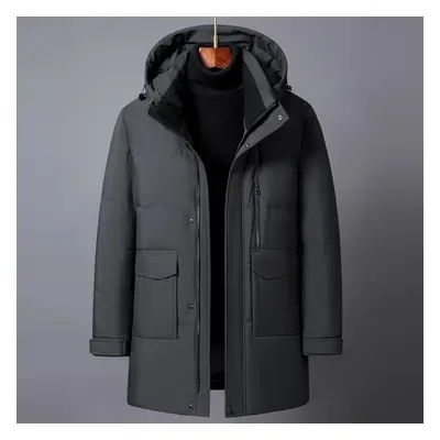 (grey, 4XL) Winter Feather Coats For Men Outerwear High Quality Plus Size Middle Aged Men&apos;s