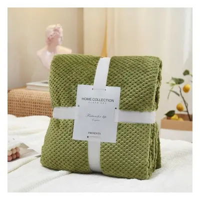 (grass green, 200X230cm) Colors Soft Warm Flannel Blankets For Beds Solid Pink Blue Coral Fleece