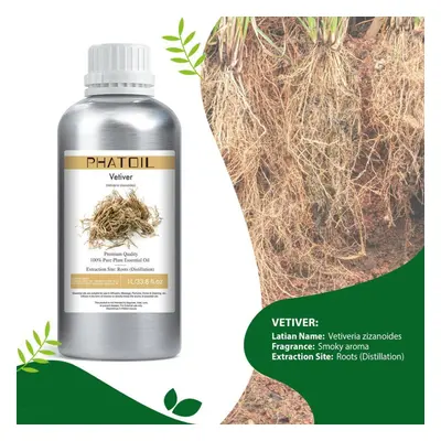 (as the picture, Vetiver) Phatoil 1000ml Essential Oils, Vanilla Lavender Rosemary Geranium 100%