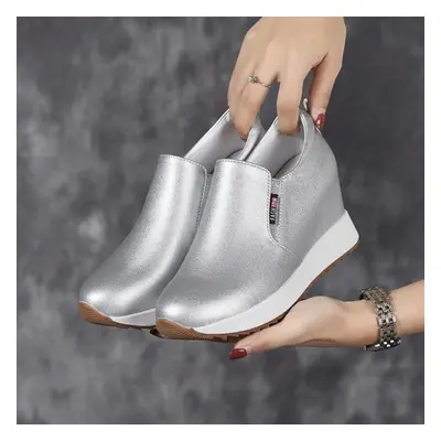 (as the picture, 38) Fujin 7cm Genuine Leather Synthetic Boot Women Fashion Ankle Platform Wedge