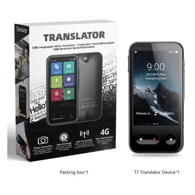 (grey) New T7 Smart Connect With Wifi 4g Hotspot Sim Translator Offline Instant Translate Langua