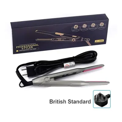 (as the picture, British standard) Hair Straightening And Curling Dual-purpose Small Flat Iron F