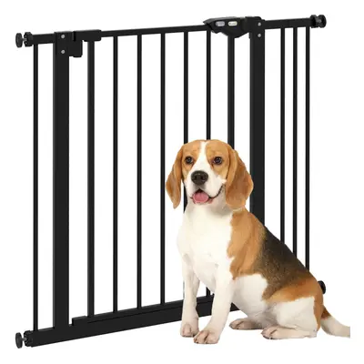 PawHut Adjustable Safety Gate w/ Extensions and Four Adjustable Screws, Black