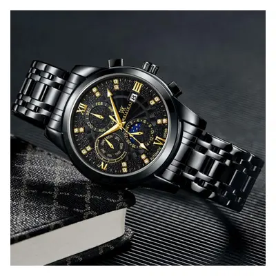 (black,gold) Weisikai 5008b Men Watches New Top Brand Luxury Men&apos;s Watch With Box Waterproo