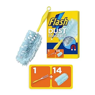 Flash Duster Dust Magnet Starter Kit, Handle + Refills, Trap And Lock Away Dust, Dirt And Hair I