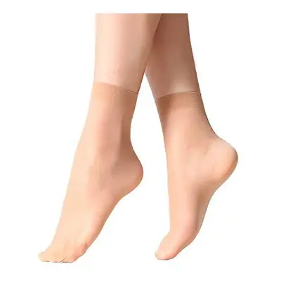 MANZI Womens Pairs Ankle High Sheer Pop Nylon Socks Denier