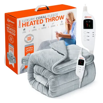 (Light Grey) WÃ¤rmer Electric Heated Throw Blanket - Extra Large