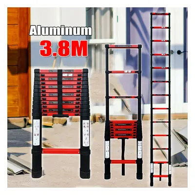 3.8m Aluminium Telescopic Ladder Multi Purpose Steps Folding Upgrade