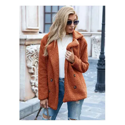 (L, caramel colour) Autumn Winter Teddy Coat Women Faux Fur Coat Female Oversized Ted