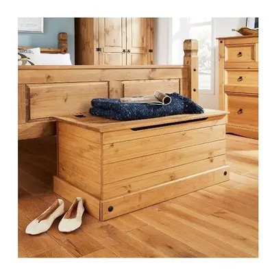 Corona Solid Pine Ottoman Single Bedding Box Toy Chest Mexican Style