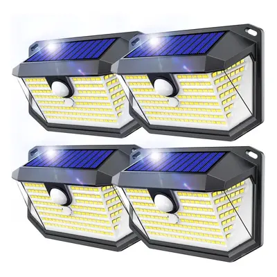 [4 Pack] Solar Security Lights Outdoor Super Bright 178LED Solar Wall Lights 270Wide Angle Solar