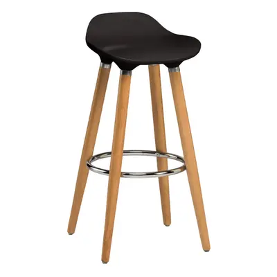 Black Abs Beech Wood Bar Stool, Easy to Clean Kitchen Bar Stool, Footrest Support Bar Stool