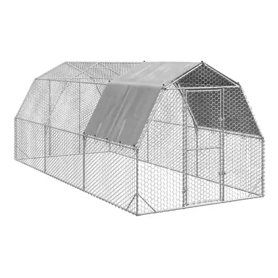 (2.5 x x 2.25 m) vidaXL Chicken Run with Roof Chicken Coop Animal Hen House Galvanised Steel