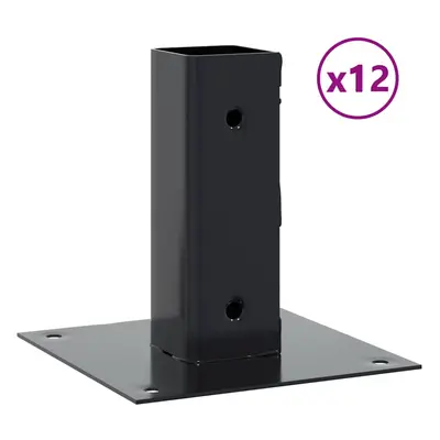 vidaXL Post Bases Square pcs Anthracite 51x51 mm Powder-coated Steel