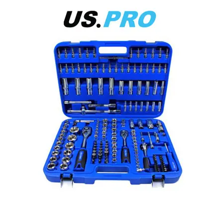 US PRO Piece Metric 1/4 - 3/8 - 1/2" Drive Superlock Socket Set