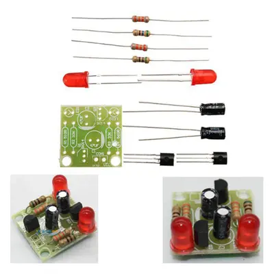 10pcs DC 3-14V DIY Simple LED Red Flash Circuit Kit DIY Multiharmonic Oscillating Electronic