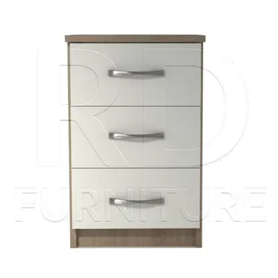 Ready assembled Classic Drawer Bedside Oak And White