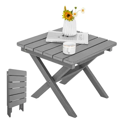 Patio Folding Sidetable Weather-Resistant Adirondack Compact Square End Table