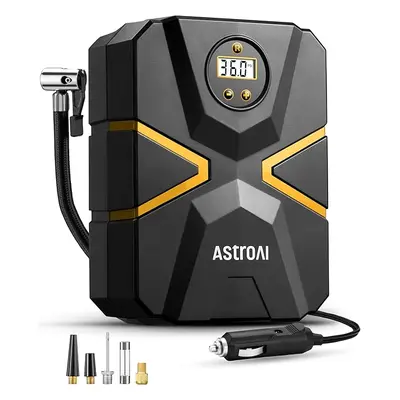 AstroAI Tyre Inflator Air Compressor 12V DC, Digital Car Tyre Pump PSI, Preset Tyre Pressure & A