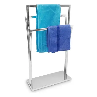 Free Standing Chromed Surface Varying Heights Modern Style Bathroom Bath Shower Towel Rack Towel