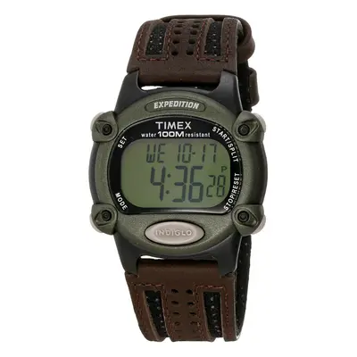 Timex Men's T48042 Expedition Full-Size Digital CAT Brown Nylon/Leather Strap Watch