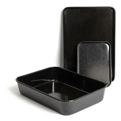 MasterClass Piece Vitreous Enamel Bundle of Baking Trays and Roasting Pan