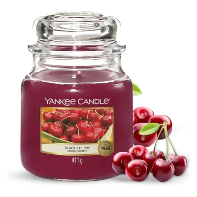 Scented Candle | Black Cherry Medium Jar Candle| Burn Time: Up to Hours