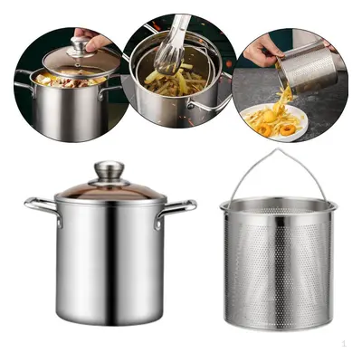 (as the picture) Premium Stainless Steel Cooking Pot With Removable Strainer - Ideal For Seafood