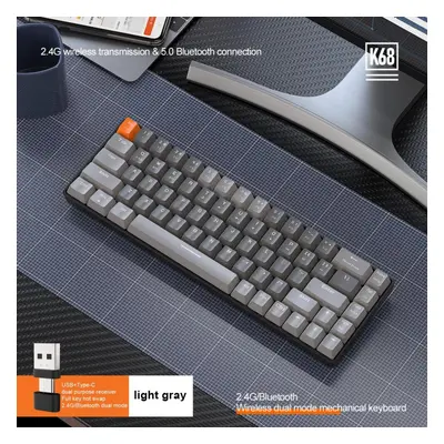 (light gray, Green Axis Edition) Qgeem Keys Rgb Gaming Dual Mode Mechanical Keyboard For Gamer H