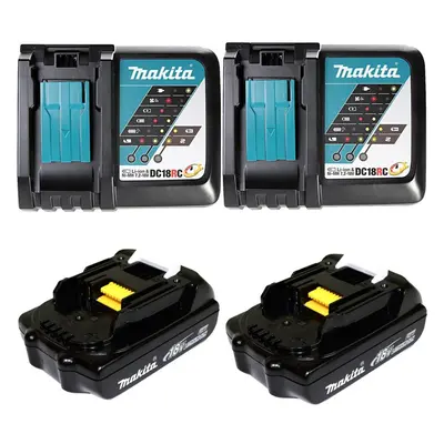 Makita BL1815 18v 2x LXT 1.5ah Lithium Batteries + DC18RC Dual Pack Fast Charger